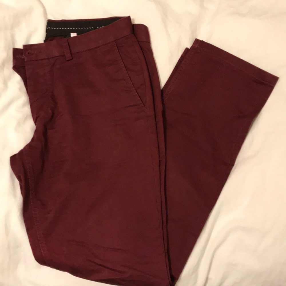 Slim burgundy chinos